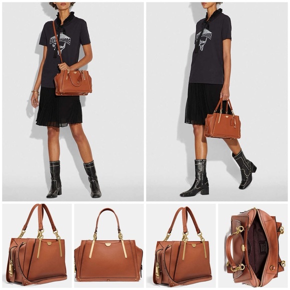 GORGEOUS Authentic Coach 1941 Dreamer 27 Satchel in Saddle, Light Gold. EUC - Picture 3 of 16